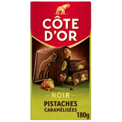 Tablette de chocolat Côte D’or Noir Pistaches Caramélisées