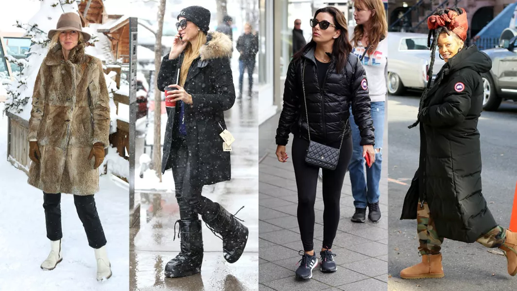 L’hiver, les célébrités Isabelle Kiberlain, Paris Hilton, Eva Longoria, Rihanna se réchauffent avec style.