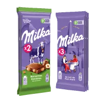 Milka Milka Lait Alpin x3 + noisettes entières x2