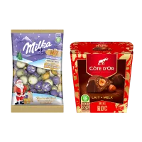  CDO Mini Roc Lait + Milka Boules de Noël Lait 