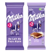 Milka Tablettes Lait Alpin et Tendre Lait
