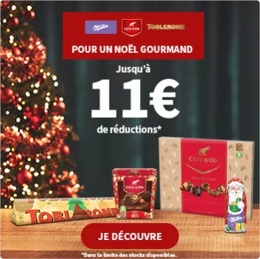 Des packs de chocolat Noël
