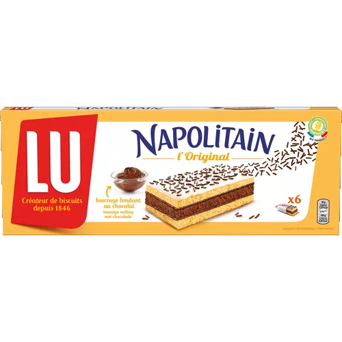 LU Napolitain Le Gâteau Fourrage Fondant au Chocolat Format