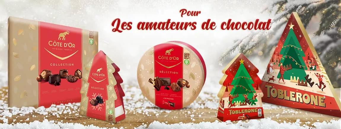 Pour les amateurs de chocolat, découvrez Côte d'Or et Toblerone pour Noël