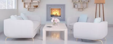 Une cheminée électrique dans un salon