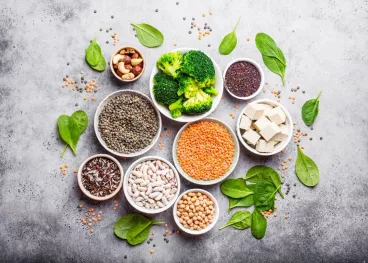 Légumineuses, fruits secs, légumes et tofu : un régime 100 % vegan