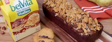 Crumble cake belVita Moelleux et chocolat poire 