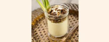 Mousse d'ananas chantilly et crumble de Grany® chocolat noisettes