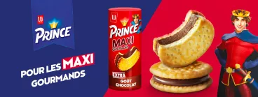 Un pack Prince Maxi avec un homme qui mange