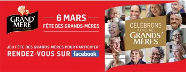 Fête des grands-mères : 6 mars avec des photos sur fond rouge