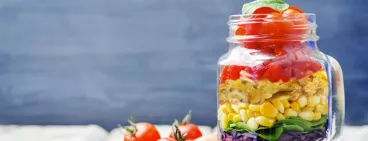 Salade arc-en-ciel en bocal avec Belin