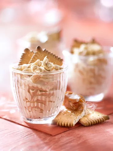 Mousse au caramel et Véritable Petit Beurre® de LU