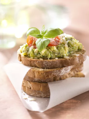 Tartines de courgettes avec Pelletier®