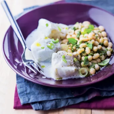 Dos de cabillaud à la citronelle, cocos au pesto