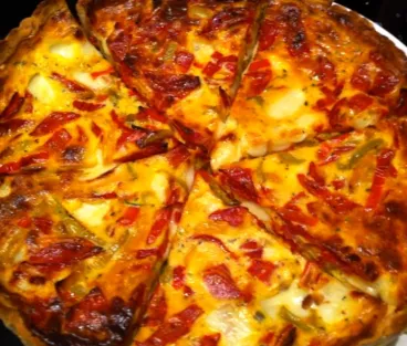 Tarte chorizo-poivrons