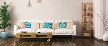 Nos idées récup' pour un intérieur chaleureux Une palette en bois en guise de table basse