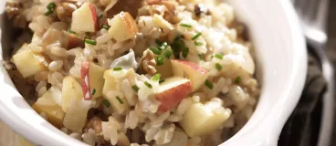 Risotto aux pommes, noix et gorgonzola