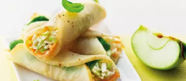 Cannellonis de céleri au saumon fumé et pomme acidulée