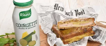 Croque-monsieur courgette béchamel soupe froide Knorr ricotta parmesan apéro dinatoire healthy