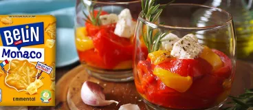 Verrines veggie poivrons tomates feta avec Belin