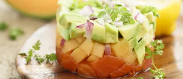 Ceviche saumon melon avocat