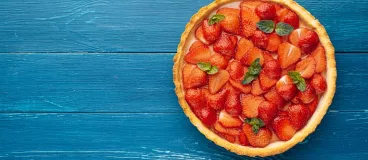 Une tarte aux fraises et à la menthe