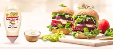 Un burger veggie avec Amora
