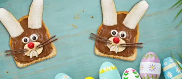 Des tartines lapin avec la pâte à tartiner Milka