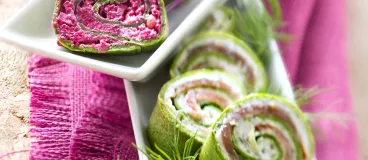 Duos de petits roulés en vert et rose avec Philadelphia® par Annelyse