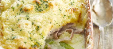 Parmentier de jambon et poireaux