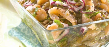 Salade de lentilles au saumon fumé