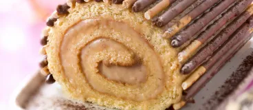 Bûche au caramel beurre salé avec Mikado®