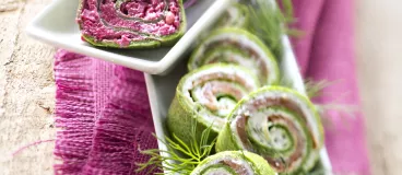 Duos de petits roulés en vert et rose avec Philadelphia® par Annelyse