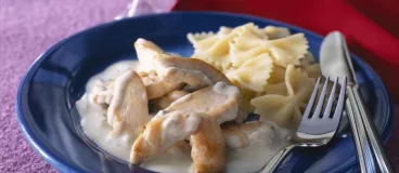 Emincé de poulet à l'italienne, sauce gorgonzola