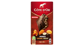 Côte d'Or Ultra gourmand Noir, amandes, caramel & éclats de biscuit 