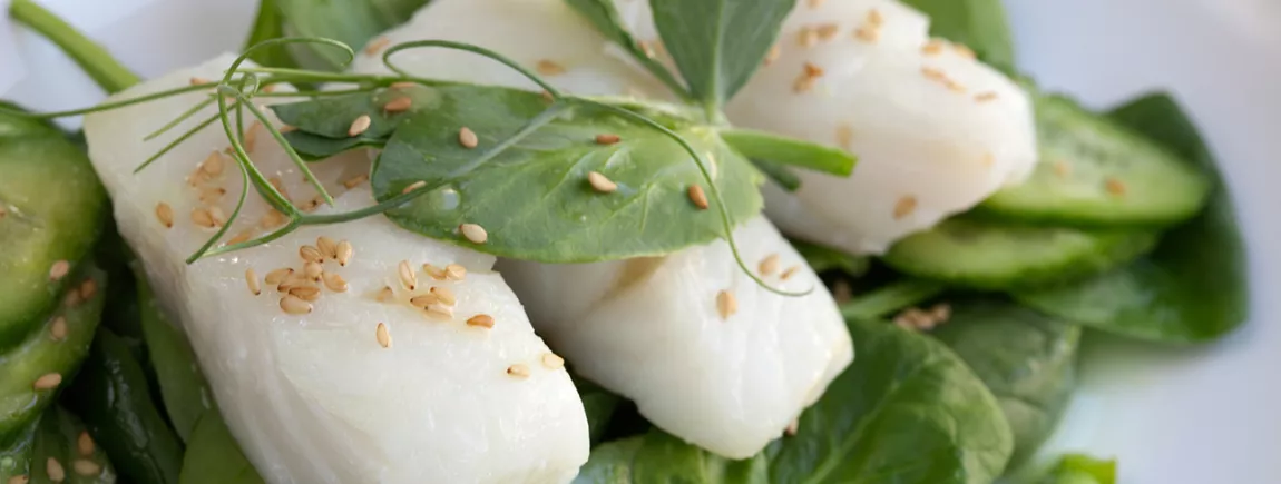 Dos de cabillaud , poêlée de légumes Dos de cabillaud avec Fruit d’Or ProActiv ®, poêlée de légumes