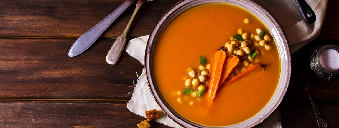 Soupe de carottes et de pois chiche à l'orientale avec Knorr ® Soupe de carottes et de pois chiche à l'orientale avec Knorr®