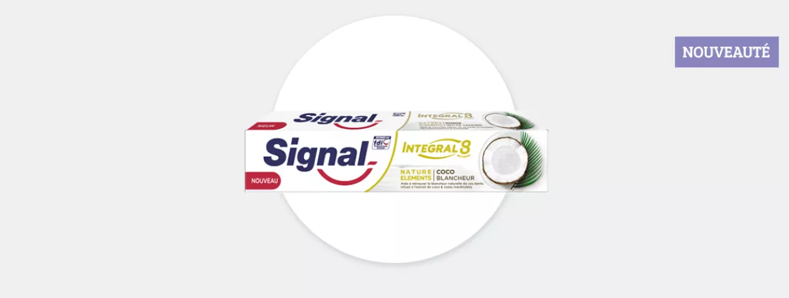 Le dentifrice Signal Intégral 8 Nature Eléments Coco Blancheur Signal Intégral 8 Nature Eléments Coco Blancheur