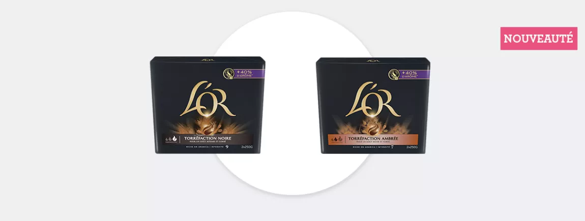 L'OR Torréfaction Ambrée 2x250g & L'OR Torréfaction Noire 2x250g