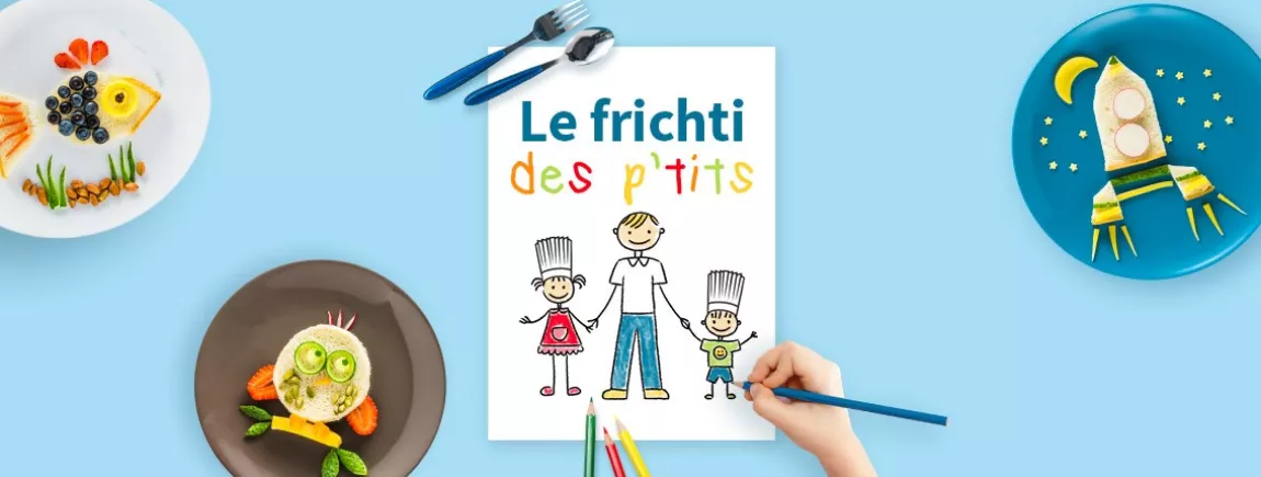 Menu sur fond bleu