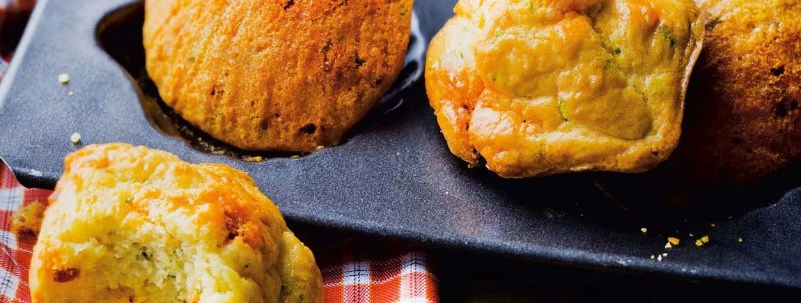 Madeleines au chorizo et basilic Madeleines au chorizo et basilic