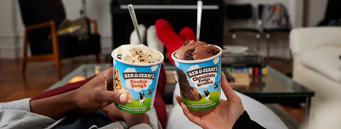 Fondez pour des glaces gourmandes et engagées Des glaces issues de l’engagement Ben & Jerry’s