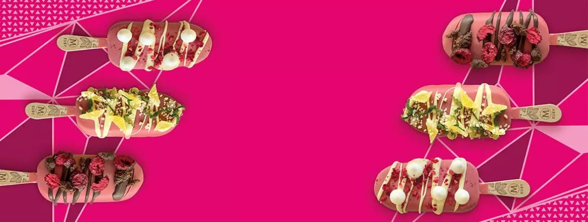 Personnalisez votre Magnum Ruby pour encore plus de plaisir Magnum ruby glace recette topping rose chocolat