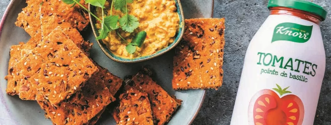 Crackers Tomate et mélange de graines Crackers tomate et soupe