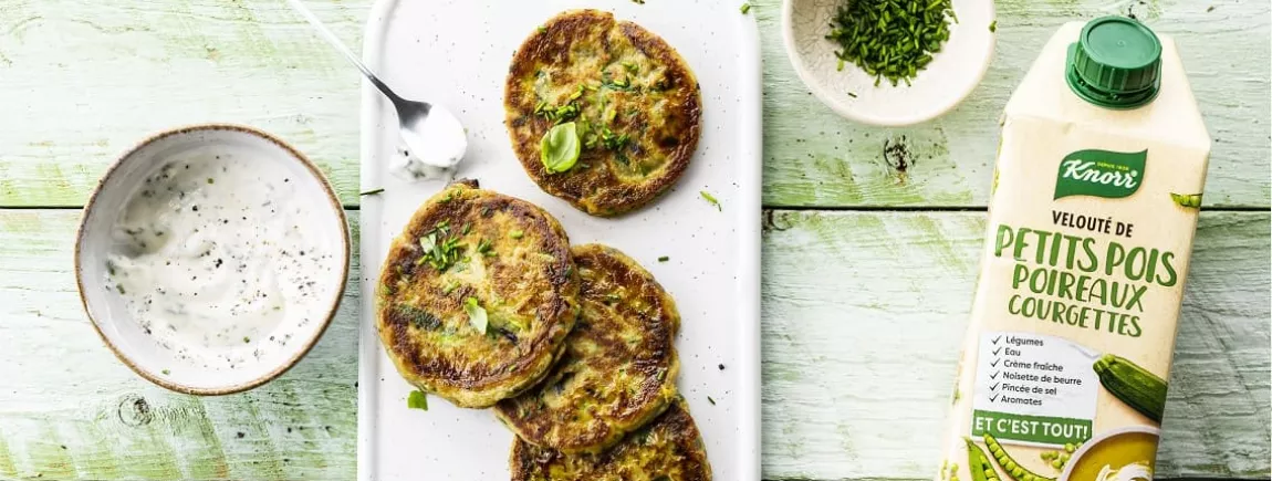 Pancakes salés aux légumes verts Pancakes salés aux légumes verts