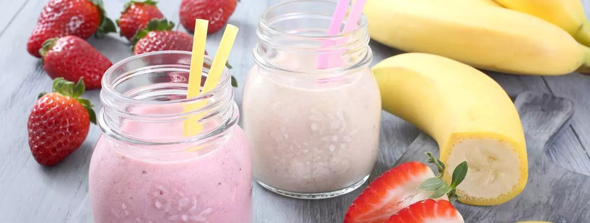 Smoothie banane, fraise et nectarine