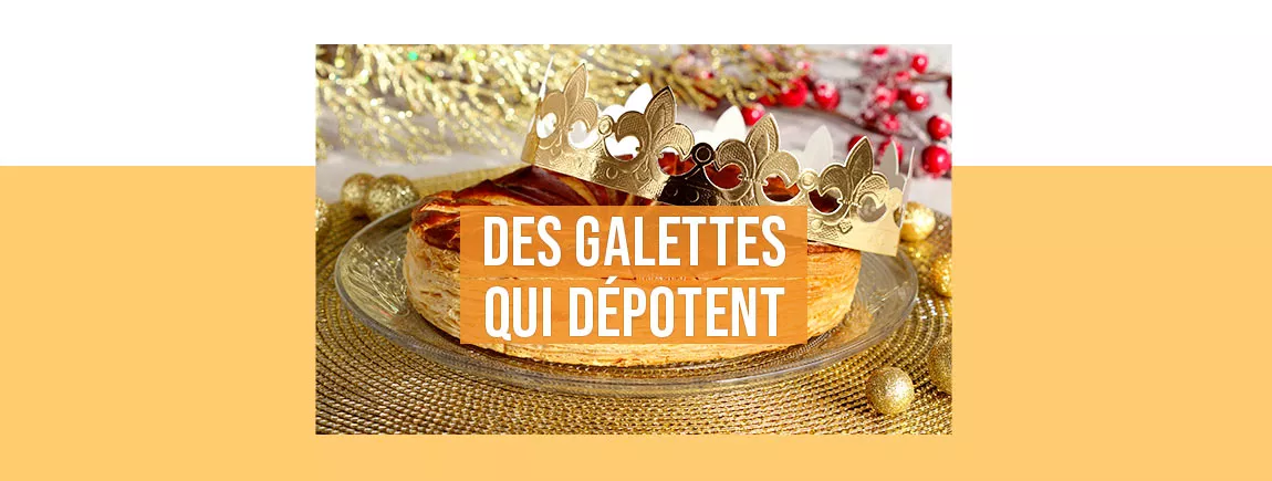 Une galette des rois et une couronne 