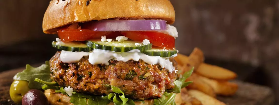 Burger de bœuf à l'Italienne : molto buono ! Burger de bœuf et courgettes grillées, tomates confites avec Amora ®