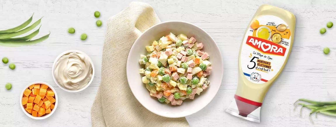 Macédoine de légumes avec Amora Un plat de macédoine de légume