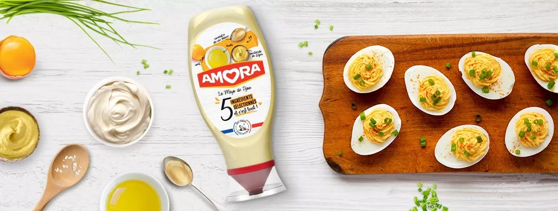 Œufs mimosa avec Amora Œufs mimosa avec Amora